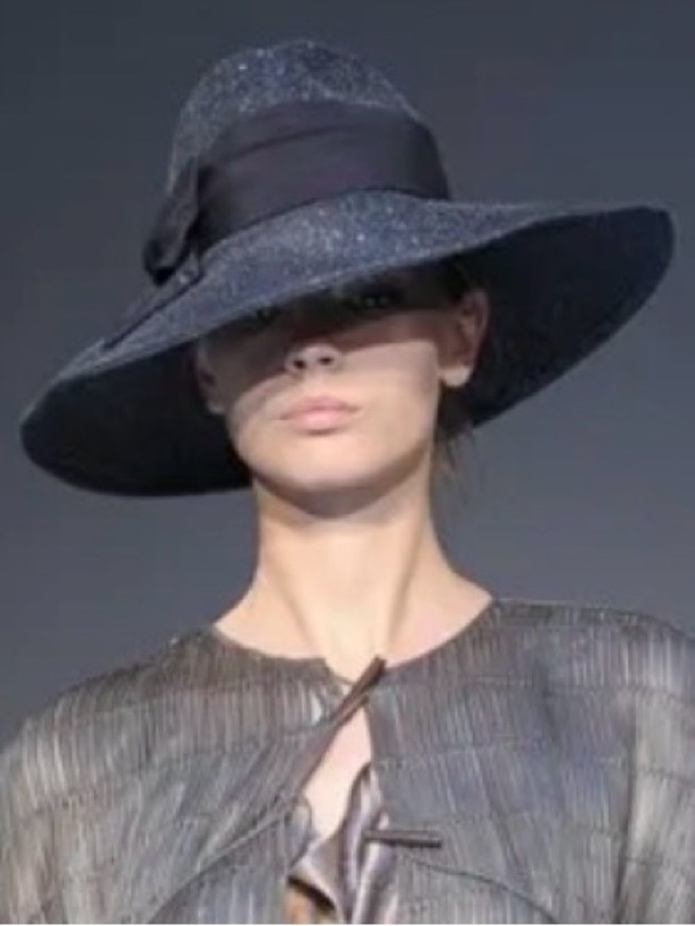 Giorgio Armani White Vintage Runway Spring 2012 Wide-Brim White Hat with Bow